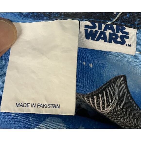 Vtg 1980s Star Wars Twin Flat Sheet Blue Millennium Falcon X Wing Tie Fighter - Picture 4 of 5